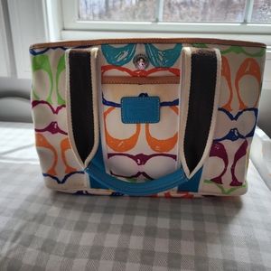 Coach Canvas & Leather Hampton Scribbled Tote. Vintage. Circa 2004.